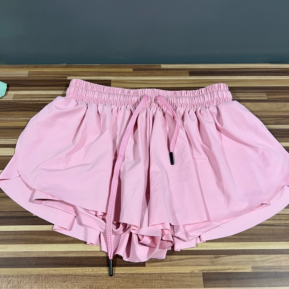 Adult Small. Baby Pink Butterfly Shorts.